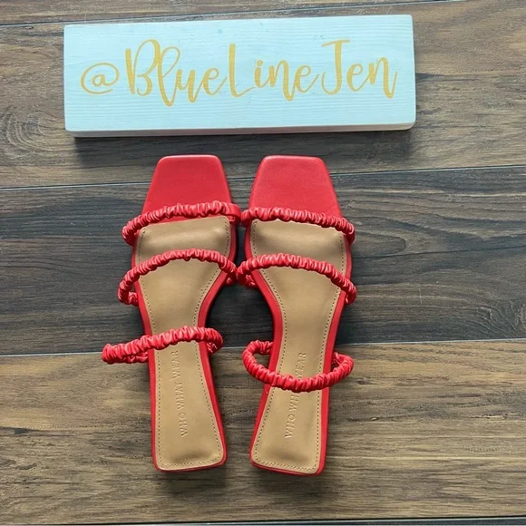 Who What Wear Red Elastic Strappy Sandals NWOT - Picture 1 of 3